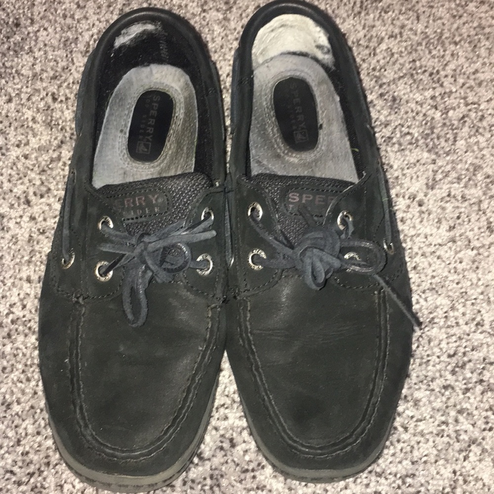 Black sperry boat shoes
